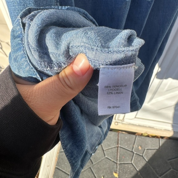 J. Jill Tencel Linen Sleeveless Snap Up Dress - Picture 5 of 6